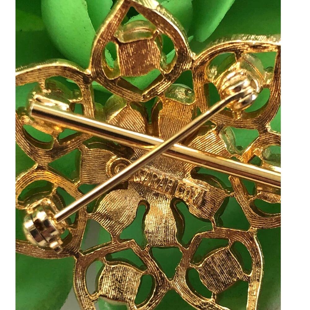 Vintage 1960 Sarah Coventry Rhinestone & Pearl Starlit Trio Pin Brooch - Picture 6 of 7